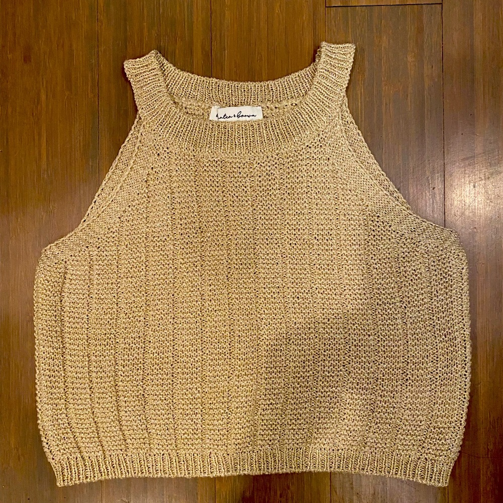 NWT - GOLD SWEATER TANK.